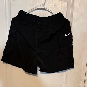 Nike Black Cargo Shorts with White Logo